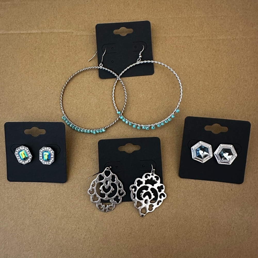 Charming Charlie’s Turquoise Themed Earrings 4 Pairs
